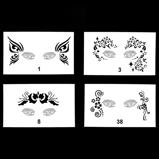 4pcs Reusable Face Paint Stencils for Face Painting Halloween Party Makeup  Temporary Tattoos Stencils